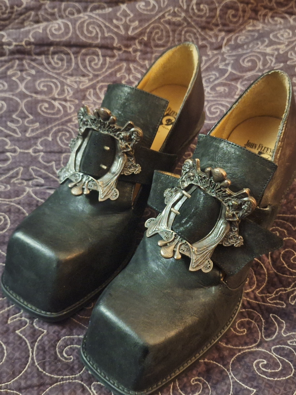 Fluevog Bader Black Buckled Platform Shoe - Picture 2 of 6